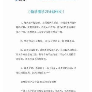 新学期计划作文800字