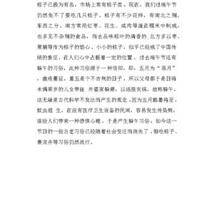 九年纪端午节英语作文300字