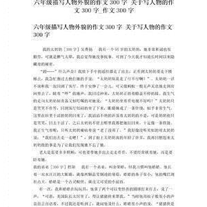 描写人物300字作文大全
