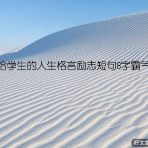给学生的人生格言励志短句8字霸气