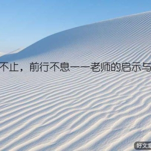 奋斗不止，前行不息——老师的启示与引导