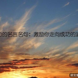 成功的名言名句：激励你走向成功的道路