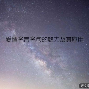 爱情名言名句的魅力及其应用