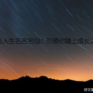 感悟人生名言名句：引领你踏上成长之路