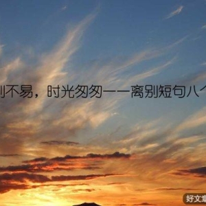 告别不易，时光匆匆——离别短句八个字