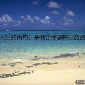 感悟人生的语句，举例让你领略生命的成长