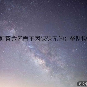 保尔柯察金名言不因碌碌无为：举例说清晰