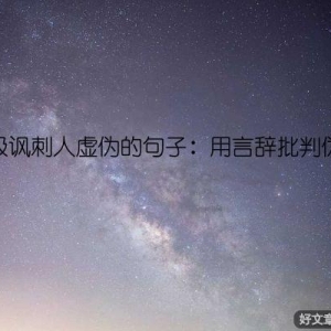 高级讽刺人虚伪的句子：用言辞批判伪善