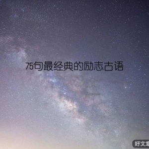 75句最经典的励志古语