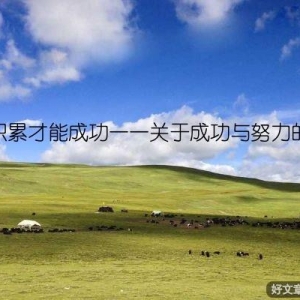 不断积累才能成功——关于成功与努力的探讨