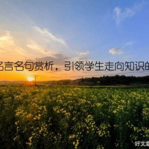 读书名言名句赏析，引领学生走向知识的海洋