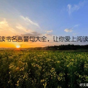 读书名言警句大全，让你爱上阅读