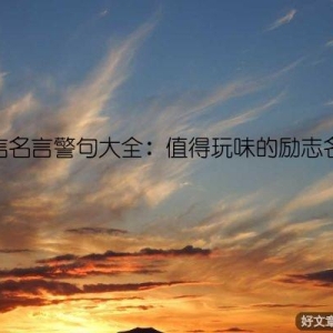 诚信名言警句大全：值得玩味的励志名言