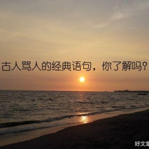古人骂人的经典语句，你了解吗？