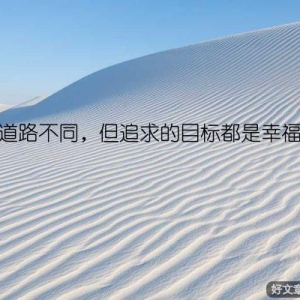 道路不同，但追求的目标都是幸福