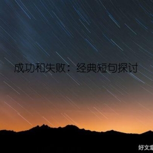 成功和失败：经典短句探讨