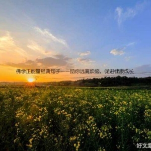 佛学正能量经典句子——助你远离烦恼，促进健康成长