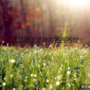 鼓励孩子坚持的名言名句