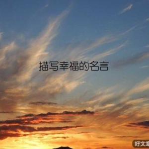 描写幸福的名言