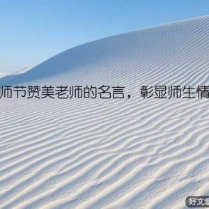 教师节赞美老师的名言，彰显师生情谊