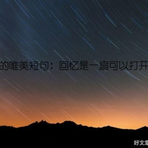 怀旧的唯美短句：回忆是一扇可以打开的门