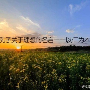 孔子关于理想的名言——以仁为本
