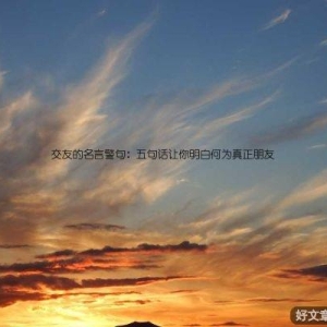 交友的名言警句：五句话让你明白何为真正朋友