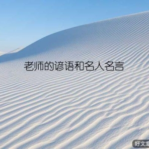 老师的谚语和名人名言