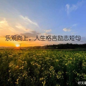 乐观向上，人生格言励志短句