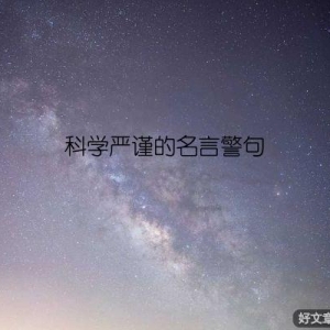 科学严谨的名言警句