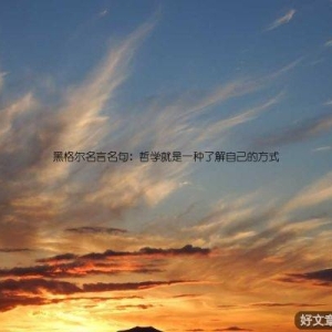 黑格尔名言名句：哲学就是一种了解自己的方式