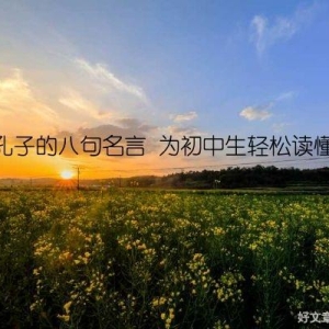 孔子的八句名言 为初中生轻松读懂