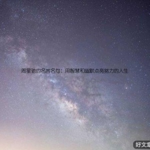 周星驰的名言名句：用智慧和幽默点亮努力的人生