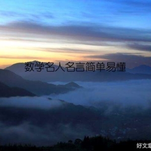 数学名人名言简单易懂