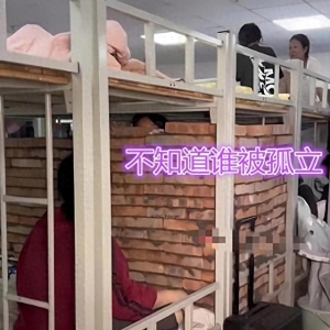 女大学生在宿舍内砌墙，四个人有四面墙，网友：看不到她们的友情