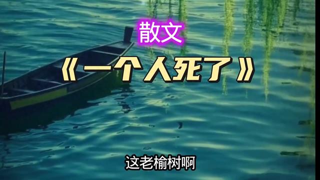 又是一篇感人泪下的美文《一个人死了》，静谧水面，孤舟独行。