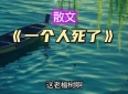 又是一篇感人泪下的美文《一个人死了》，静谧水面，孤舟独行。