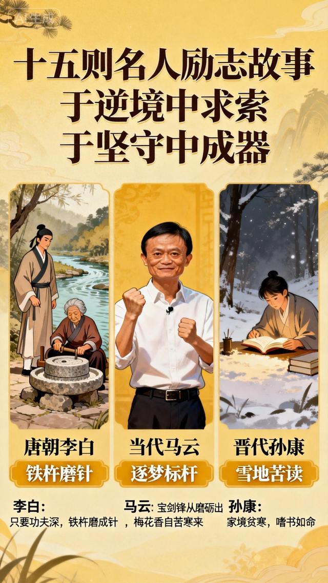 十五则名人励志故事:于逆境中求索，于坚守中成器