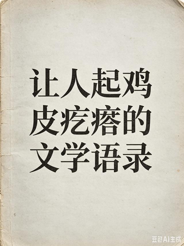 看完浑身起鸡皮疙瘩的文学语录，句句戳穿人心