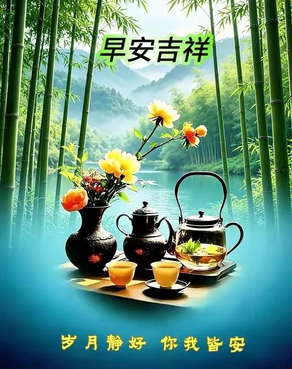 新的一天！思念常青，友情不老，愿我们幸福快乐步步高