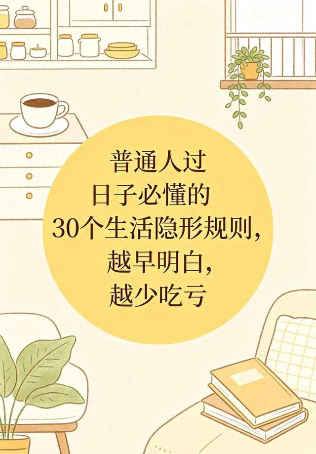 读懂现实生活，三十条落地人生哲理，只讲普通人过日子的真相