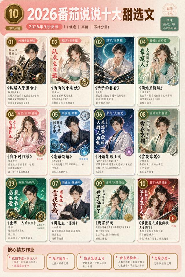 2026年最新.番茄小说.十大甜宠文.推荐榜单